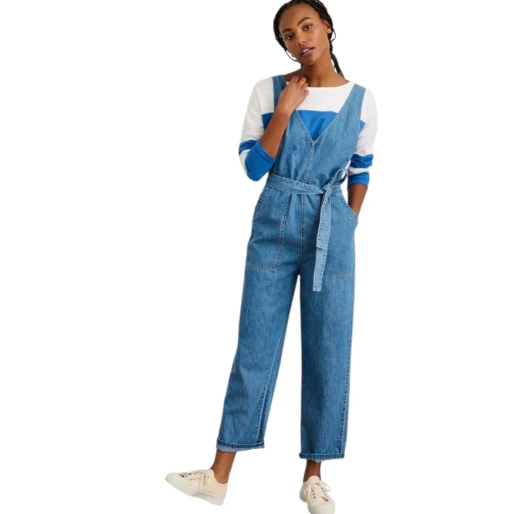 NWT ALEX MILL Ollie Belted Overalls In Denim Jumpsuit Small New - Picture 1 of 13